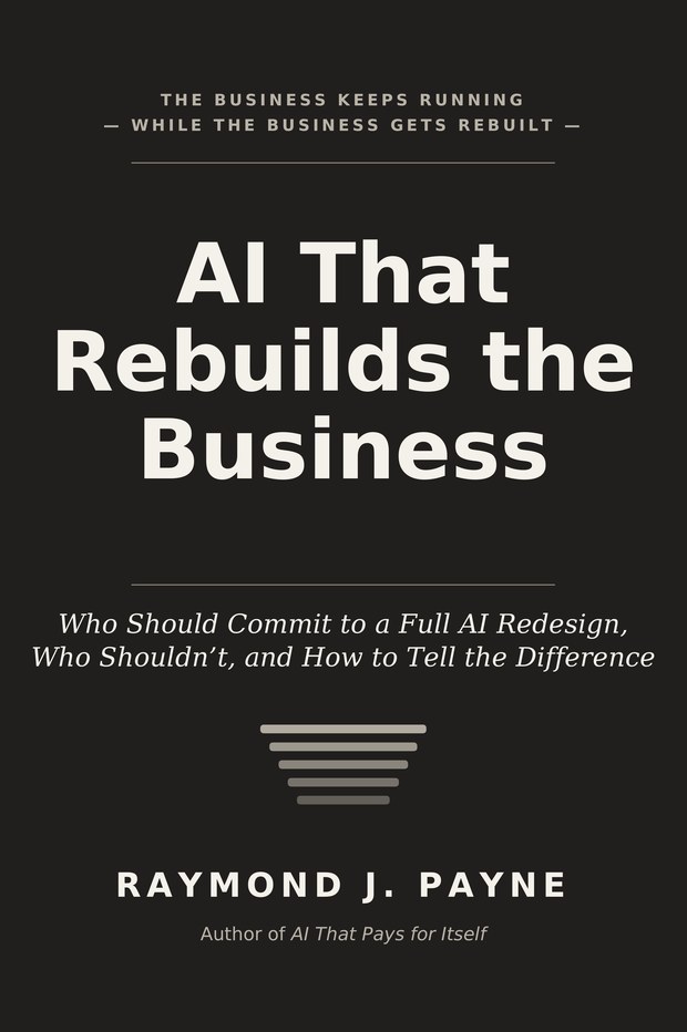 Book cover: AI That Rebuilds the Business by Raymond J. Payne